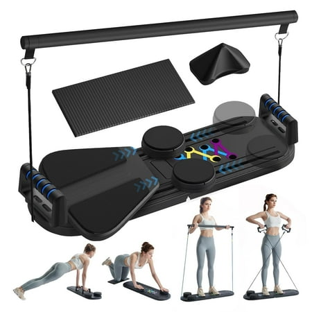 TTFP Pilates Board, Portable Multifunctional Workout Training Pilates Reformer Set Pack of 1 (Black)