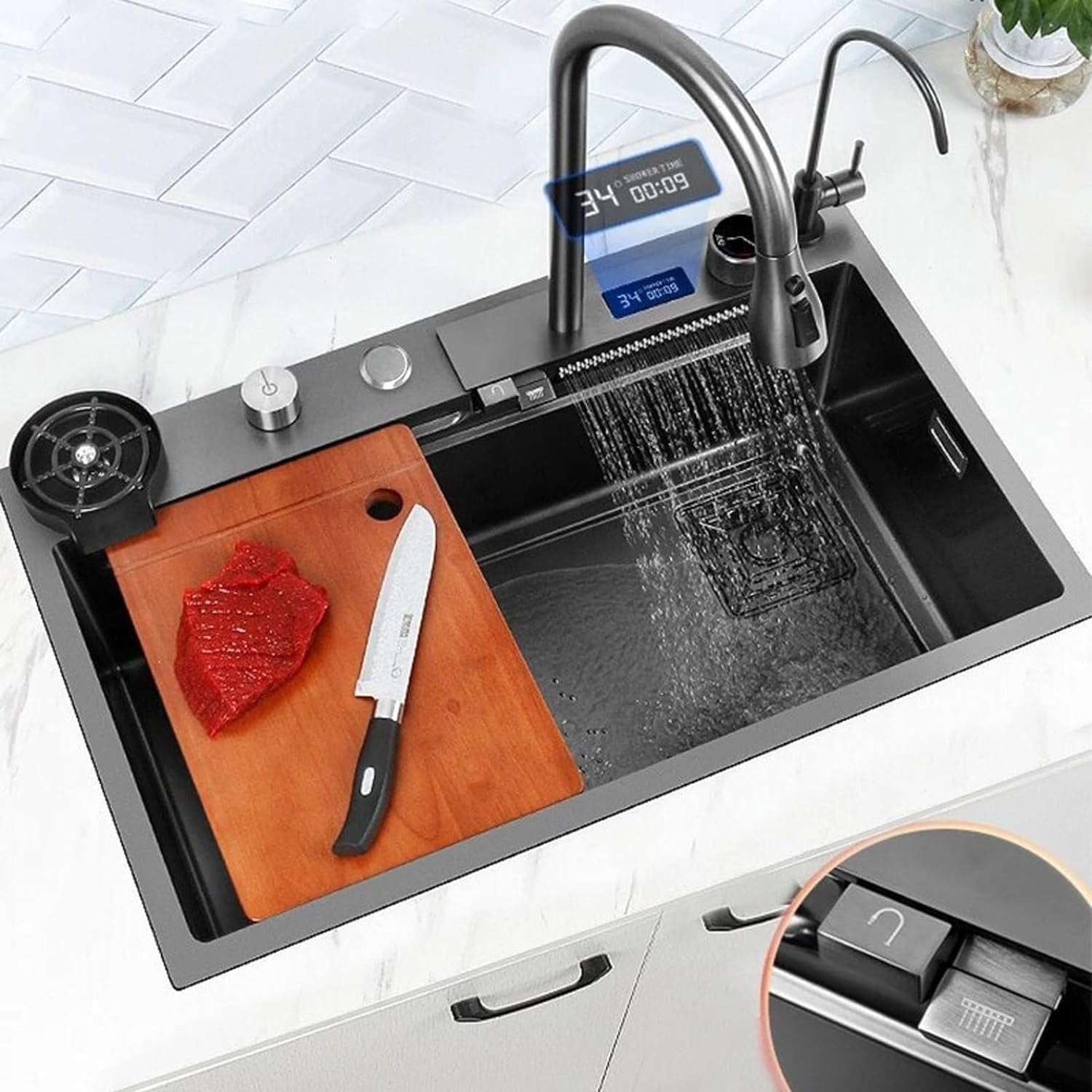 TTG Stainless Steel Kitchen Sink, Undermount Smart Kitchen Sink with