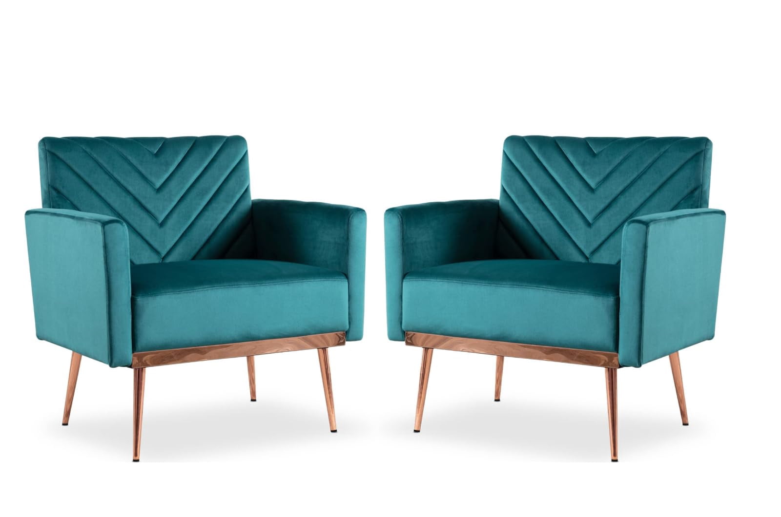 TTGIEET Modern Velvet Accent Chair Set of 2, Upholstered Tufted