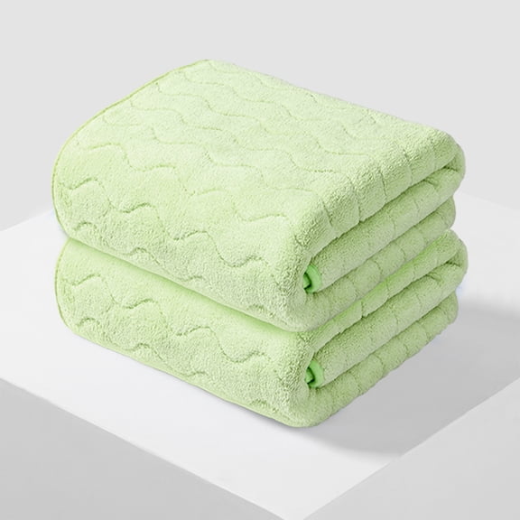 TTJ 2-Pack Wave Texture Bath Towel Set 29.5x13.8 in Quick Dry Plush Absorbent Oversized Shower Towels Home Spa Pool Hotel Durable Machine Washable Pair