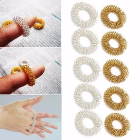 TTJ Acupressure Massage Rings 10 Pack Finger Toe Acupuncture Stimulator Set Portable Metal Acupressure Tools for Stress Relief Circulation and Pain Relief Therapy Set