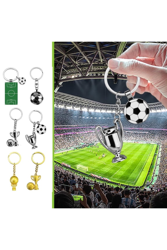 Bag Charms for Handbags Purse Charms Little Gifts for Women Soccer Trophy Keychain All Metal Champions Collectible Souvenir Fan Gift for Car Keys, Home Keys and Daily Carry