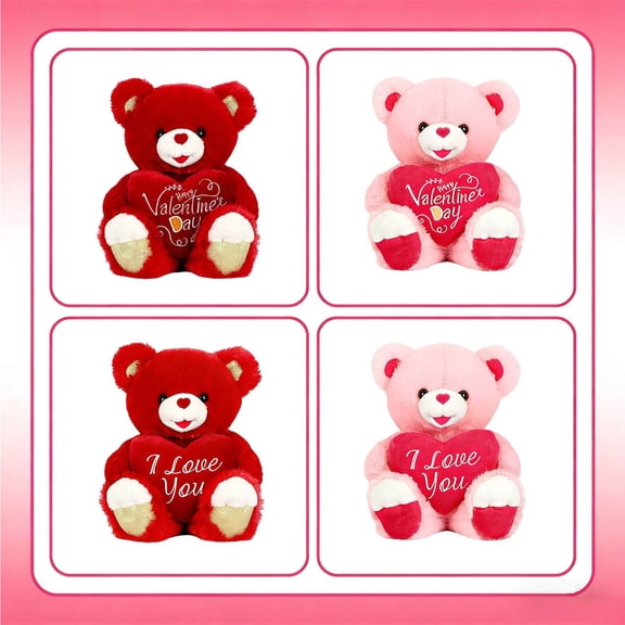 TTJ Birthday Gifts Stuffed Animal Soft Pillows for Couch Themed Stuffed Bear Doll With Heart Soft Cozy Gift For Special and Daily for Room Decoration