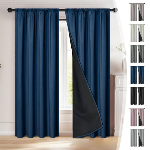 TTJ Blackout Curtains Window Curtains Polyester Pongee Rod-Pull Light-blocking Curtains Living Room Sun-Blocking Curtains Heat-Insulating and Soundproof Curtains