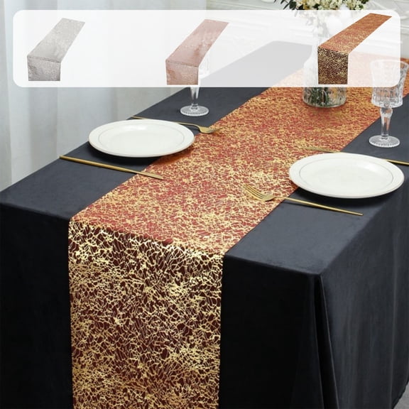 TTJ Boho Table Runner Table Runner Boho Table Runner Sheer Gauze Sequin Glitter Foil Table Runner Roll Mesh Metallic Gold Tables Decoration for Valentine's Day Wedding Anniversary