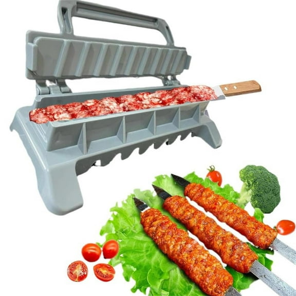 TTJ Camping Grill Accessories Portable Folding Barbecue Skewer Mold Collapsible Stainless Outdoor Bbq Practical Tool for Camping Picnics Travel Portable Barbecue Skewer Kit Grill Gear