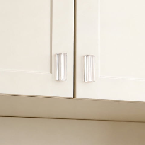 TTJ Clear Adhesive Drawer Pull Transparent Cabinet Handle Invisible Door Opener 4 Pack Stick on Pulls for Glass Mirrors Wardrobe Cupboard Kitchen