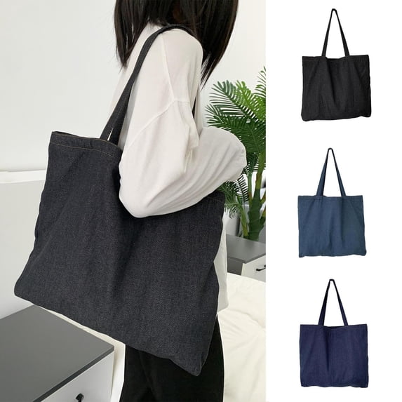TTJ Crossbody Bags for Women Work Tote Bags for Women Women's Fashionable Casual Daily Plaid Interior Versatile Underarm Denim Tote Bag Shoulder Bag