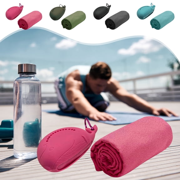 TTJ Cute Little Whales Quick-Dry Sports Towel Sweat-Absorbing Gym Towel Lightweight Packable Cooling Ice Towel Portable Travel Beach Workout Soft Microfiber, Sports Towel