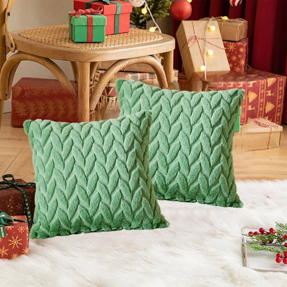 TTJ Embroidered 3D Leaf Throw Pillow Cover Soft Plush Decorative Cushion Case Zipper Closure Textured Home Accent For Sofa Bed Lumbar Support Pillow Sham