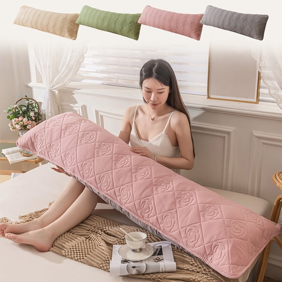 TTJ Extra Long Pillowcase 18x47 Inch Quilted Soft Body Pillow Cover for Couples Side Sleepers Pregnancy Support and Comfortable Night Rest