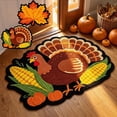 thumbnail image 1 of TTJ Fall Pumpkin Maple Leaf Irregular Shaped Floor Mat, 45 X 60 Inch Non Slip Absorbent Entrance Rug Seasonal Foot Carpet For Bathroom Kitchen Porch Front Door Halloween Thanksgiving Home Decor, 1 of 9