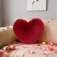 thumbnail image 1 of TTJ Faux Fur Heart-Shaped Long-Hair Plush Bolster Pillow Luxury Decorative Sofa Waist Cushion High-End Wedding Gift Soft Romantic Accent Pillow For Bedroom, 1 of 6