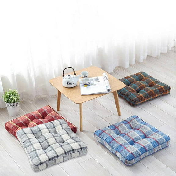 TTJ Floral Upholstered Chair Mat Thickened Non Slip Dining Chair Cushion Floor Pad Breathable Washable Soft Seat Mat For Kitchen Patio Office Seating