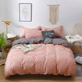 thumbnail image 1 of TTJ Four Piece Printed Bedding Set 59x79 in Soft Breathable Microfiber Sheet Duvet Cover Pillowcases Minimal Floral Design Easy Care Machine Washable Home Bedding, Bed Sheets, 1 of 9