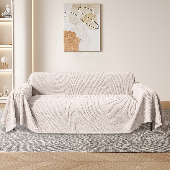 TTJ Full Cover Plush Sofa Towel Protective Slipcover All Inclusive Sofa Protector Breathable Soft Decorative Full Wrap Couch Cover For Home Holiday Gift