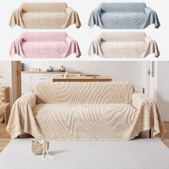 TTJ Full Cover Plush Sofa Towel Protective Slipcover All Inclusive Sofa Protector Breathable Soft Decorative Full Wrap Couch Cover For Home Holiday Gift