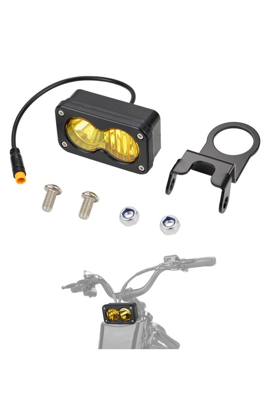 Gifts 20W LED Headlight Kit 60006500K Waterproof Plug-And-Play Front Light For E-Bike Q20 3-Pin Mount Bracket High-Brightness Road Legal Style Visibility Upgrade Accessory