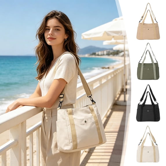 TTJ Gifts Convertible Women's Tote Crossbody Shoulder Bag Large Capacity Work Commute Handbag With Zip Closure Inner Organizer Pocket Versatile Everyday Travel Purse