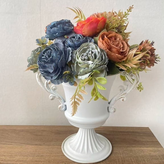 TTJ Gifts Event Decor Rustic Iron Vase Metal Flower Urn Wedding Table Centerpiece Industrial Rustic Iron Vase Decorative for Office Home Event Table Floral Display