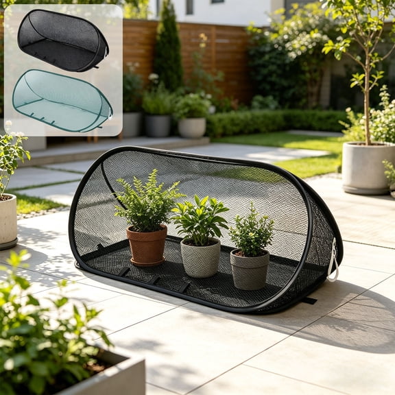 TTJ Gifts Foldable Plant Protection Net Cover With Ground Nails Mesh Plant Cage Foldable Garden Plant Cover Bird And Pest Proof Breathable Netting For Outdoor Vegetable Flower Beds