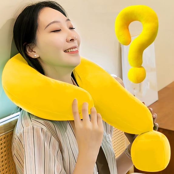 TTJ Gifts Question Mark Novelty Plush Throw Pillow Soft Decorative Nap Cushion Cute Office Nap Headrest Giftable Plush Cushion For Sofa Bedroom Car Fun Home Decor Accent