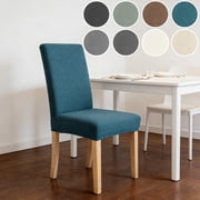 TTJ Gifts Stretch Dining Chair Slipcover Single Elastic Seat Protector Stretchy Spandex Chair Cover Machine-Washable For Wedding Banquet Kitchen Dining Room Seat Saver