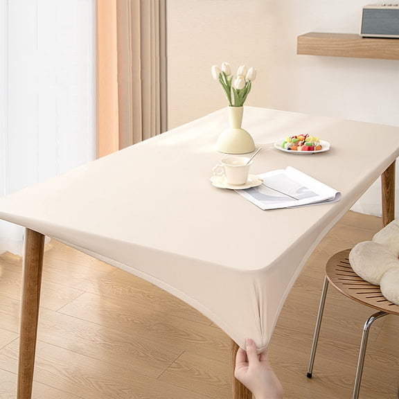 TTJ Gifts Tablecloth Waterproof Elastic Wrinkle Resistant Wipeable Fabric Table Cover for Kitchen Dining Table Easy Clean Durable Decorative Table Protector Tablecloth Table Cover