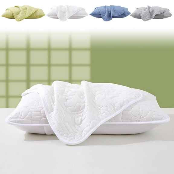 TTJ Gifts Waterproof Woven Pillowcase Long Staple Cotton Blend Zippered Pillow Protector Stain Resistant Breathable Cover For Allergy Protection Machine Washable