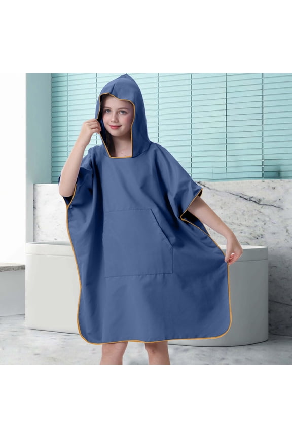 Gifts Youth Hooded Changing Towel Robe Quick Dry Beach Wrap With Pocket Adjustable Sleeves Surfing Swimming Bath Cover Up Lightweight Travel Pool Towel Robe