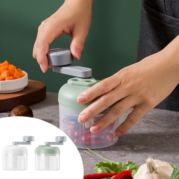 TTJ Handheld Vegetable Chopper Manual Food Processor 250ml Mini Meat Grinder Garlic Cutter Salad Salsa Maker for Quick Chopping Meal Prep Kitchens