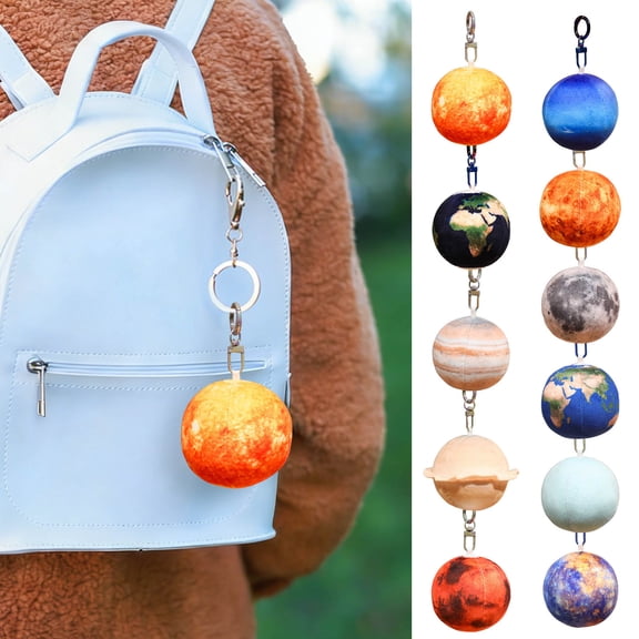 TTJ Keychains Car Keychain Small Gift Solar System Hanging Decor Core Earth Sun Planet Pendant Lightweight Suspension Ornament Space Room Accent for Ceiling Window Car Mirror Display