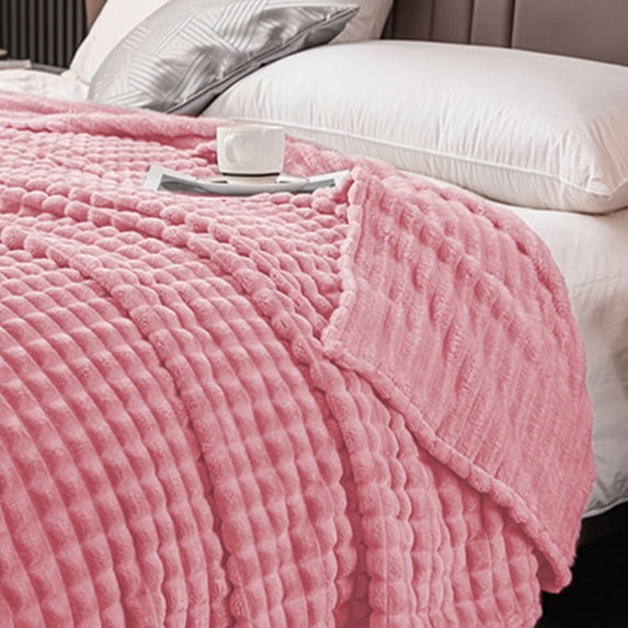 TTJ Large Flannel Bed Blanket 78.7x70.8 in Super Soft Microfiber Nap Throw Plush All-Season Sofa Bed Cover Lightweight Warm Machine Washable Comfort Blanket