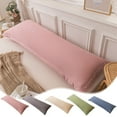 thumbnail image 1 of TTJ Long Pillowcase 18.9x59.1 Inch Washed Linen Look Soft Breathable Double Length Pillow Cover for Body Pillow Sofa Lounger and Side Sleep, 1 of 8
