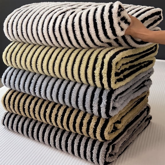 TTJ Milk Velvet Plush Blanket Shawl 59 x 79 in Soft Coral Fleece Sofa Throw Cozy Nap Blanket Double-Sided Plush Warm Machine Washable Home Accent Throw