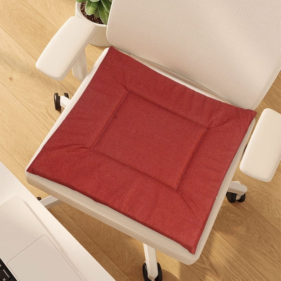 TTJ Multi-Color Linen Sponge Chair Pad All-Season Cushion Seat Pad 17.3x15.7 in Breathable Linen Blend Memory Foam Support Durable Non Slip Home Décor Pad