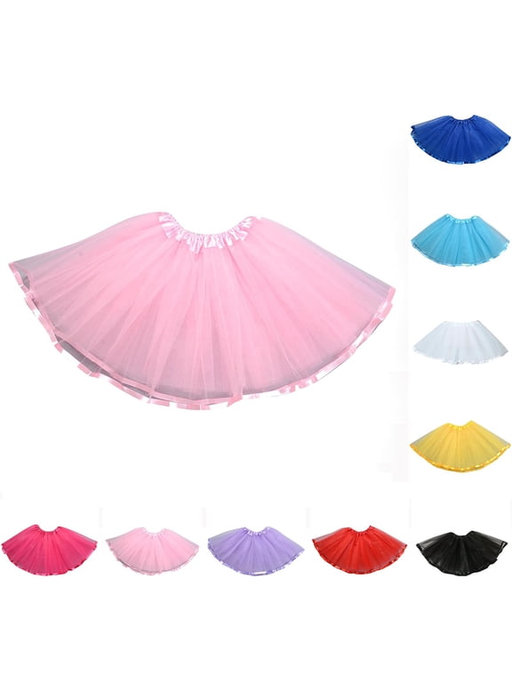 Multi Layer Tulle Princess Dance Skirt for Young Girls Solid Stretch Elastic Waist Fluffy Tutu Bottom Lightweight Performance Casual Wear for Toddler Pink 4 Years