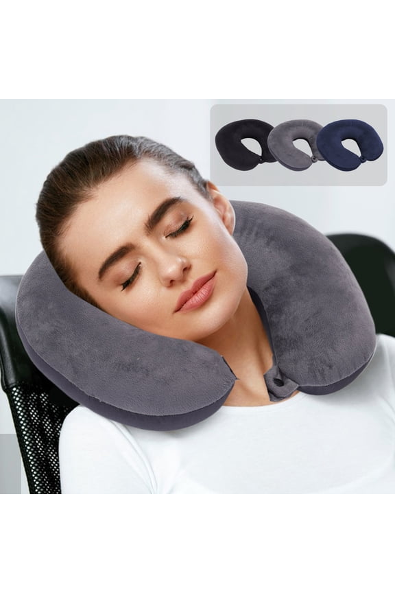 Multifunctional Memory Foam U-Shaped Travel Pillow Versatile Neck Support Nap Ergonomic Portable Foldable Headrest for Plane Car Office Removable Washable Cover, Travel Pillow