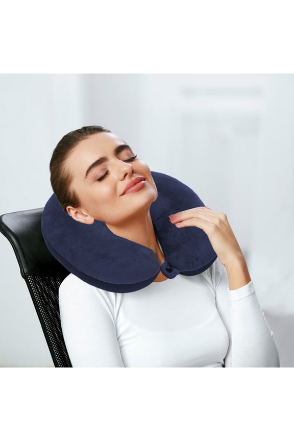 Multifunctional Memory Foam U-Shaped Travel Pillow Versatile Neck Support Nap Ergonomic Portable Foldable Headrest for Plane Car Office Removable Washable Cover, Travel Pillow