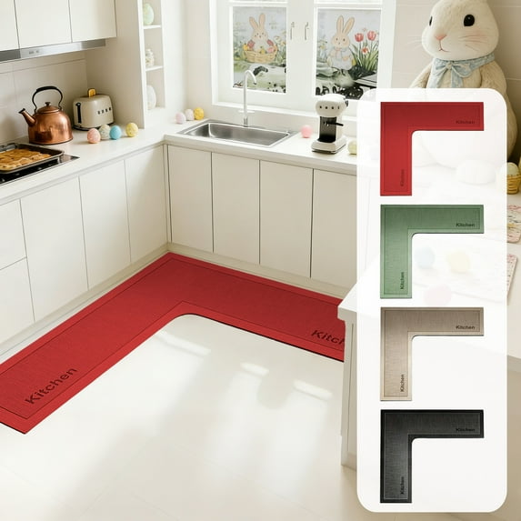TTJ Outdoor Rugs Kitchen Rugs Non Slip Washable L Kitchen Rug Living Room Carpet Floor Kitchen Mats Corner Carpet Mats Kitchen Absorbent Non Slide Mats Machines Wash Kitchen Carpet For Cooking