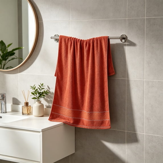 TTJ Oversized 27 x 55 in Luxury Embroidered Bath Sheet Extra-Large Highly Absorbent Soft Cotton Towel Oversized Beach Bath Sheet Quick-Dry Home Spa Towels Gift For Men Women