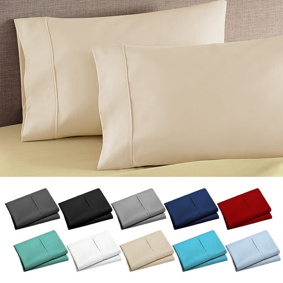 TTJ Pillowcase Set 2 Pack Standard Size 20x30 Inch Envelope Closure Soft Brushed Microfiber Fade Resistant Pillow Covers for Home Bedding Sleep