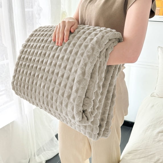 TTJ Plush Fleece Throw Blanket 40x28 in Soft Cozy Lightweight Sofa Throw Warm Decorative Lap Blanket Machine Washable Comfortable Home Travel Accessory