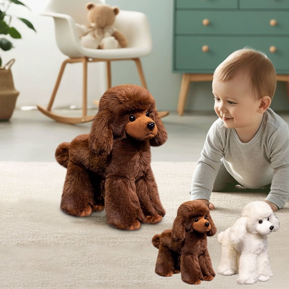 TTJ Plush Toys for Kids Women Birthday Gifts Snuggly Sofa Pillows 1PC Realistic Long - Legged Poodle Dog Doll Toy - Cute Puppy Stuffed For Gifts forRoom Decoration