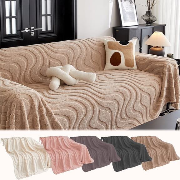 TTJ Premium Plush Sofa Throw Full-Cover Slipcover Warm Winter Velvet Sofa Blanket All-Season Furniture Protector Machine Washable Soft Couch Cover