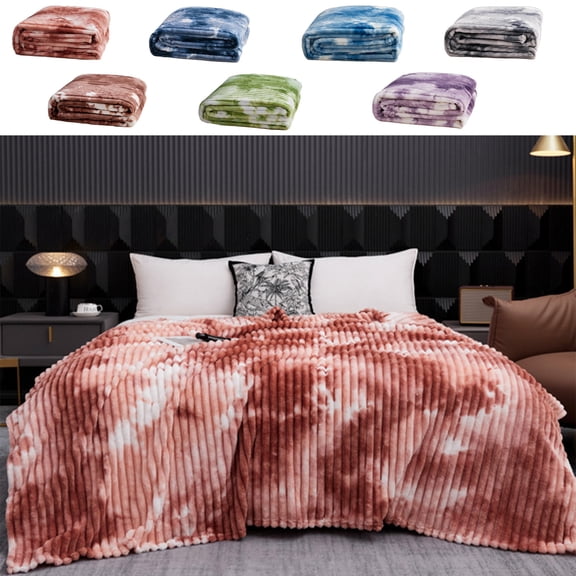 TTJ Printed Drawstring Flannel Blanket Scandinavian Tie Velvet Oversized Throw 90.6x78.7 in Soft Breathable Cozy Lightweight Machine Washable All-Season Large Sofa Bed Blanket