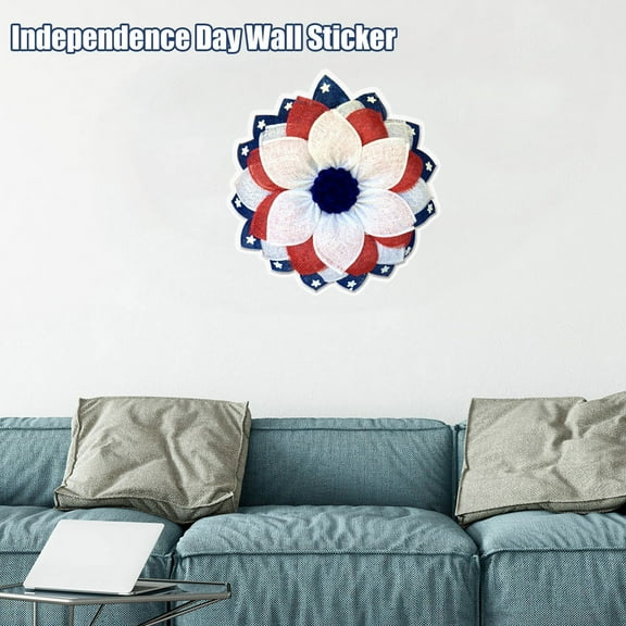 TTJ Removable Patriotic Wall Sticker PVC Vinyl Flag Decal Self-Adhesive Patriotic Mural For Walls Windows Doors Photo Booth Backdrop And 4th of July Home Decoration