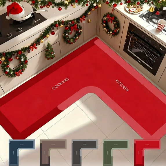 TTJ Rugs Area Rugs L Corner Carpet Kitchen Rug Living Room Carpet Floor Mats kitchen Absorbent Non Slide Mats Kitchen Foot Mats Machines Wash kitchen Rugs For Cooking