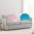thumbnail image 1 of TTJ Seashell Shaped Decorative Throw Pillow Soft Velvet Beach Accent Cushion Coastal Home Decor Couch Bed Insert Included Plush Nautical Accent For Living Room, 1 of 7