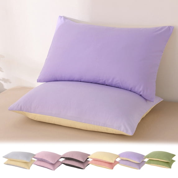 TTJ Set of 2 Pillow Shams Pillow Cases Envelope Closure Standard 18.9 x 29.1 in Washed Cotton Soft Breathable Fabric Machine Washable Hotel-Style Bedding Pillow Cases, Pillow Shams